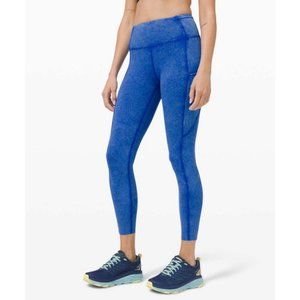 Lululemon Fast and Free High Rise Tight Ice DyeIce Wash Cerulean Blue